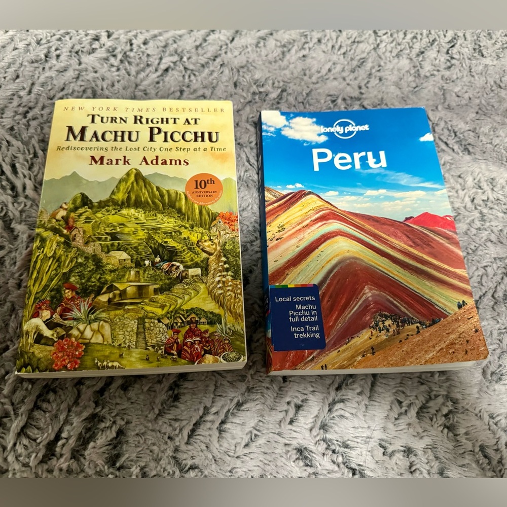 Book Bundle Duo-"Turn Right at Machu Picchu" and Lonely Planet Peru